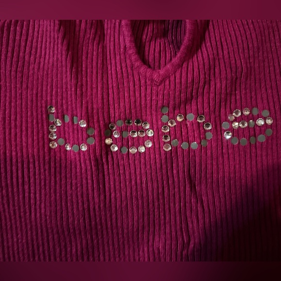 Bebe O Ring Ribbed Top - Picture 3 of 5